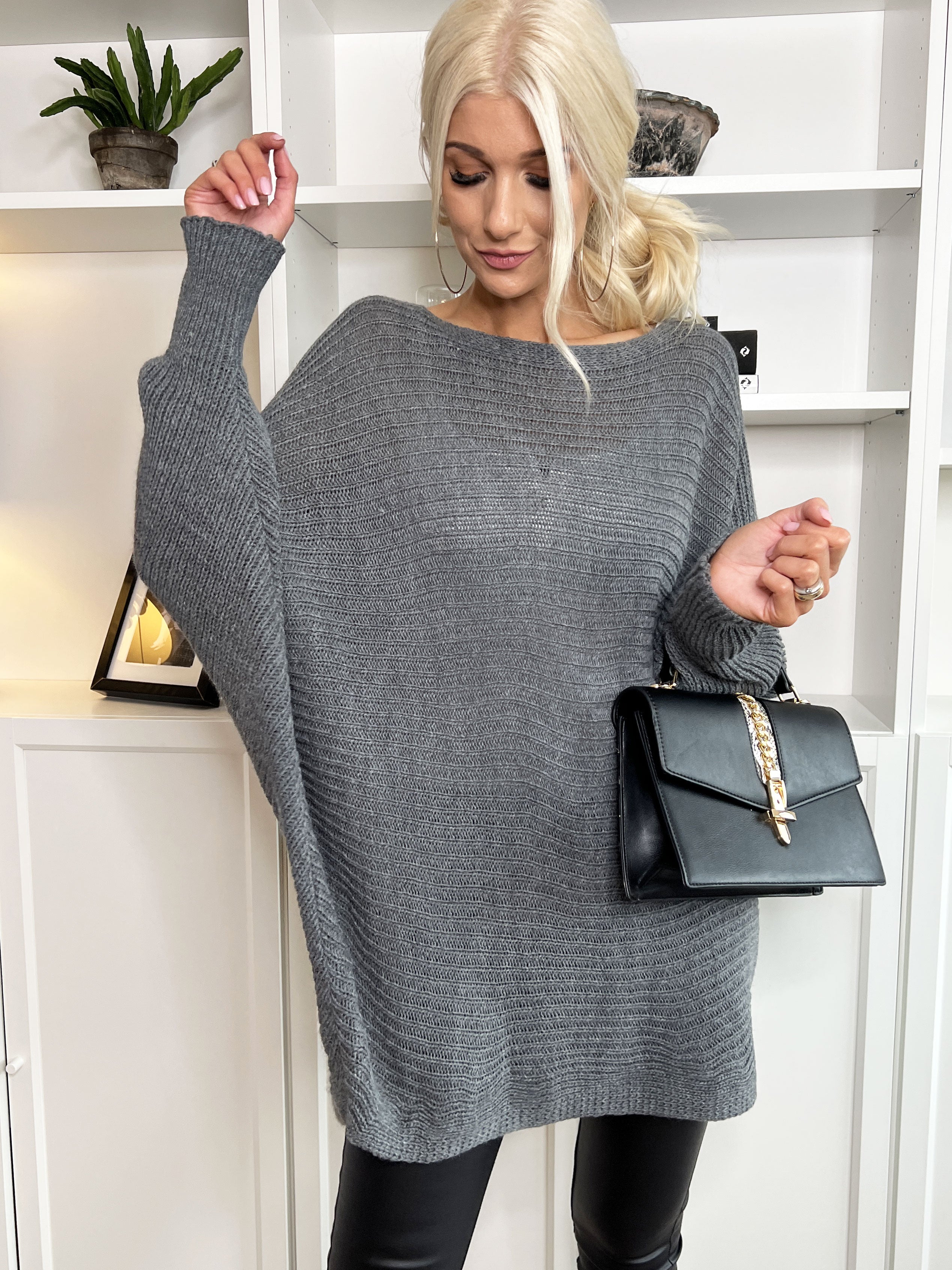 Gabbi - Oversized strik med flagermusærmer